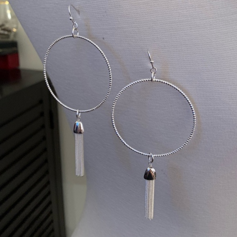 NWT Tassel Hoop Earrings
